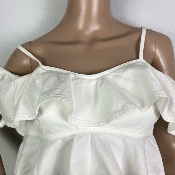 ISABEL MARANT ETOILE REVOLVE WHITE COLD-SHOULDER CROP TOP - Picture 3 of 13